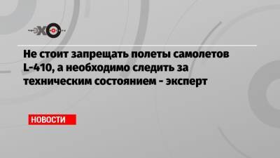 Не стоит запрещать полеты самолетов L-410, а необходимо следить за техническим состоянием — эксперт - echo.msk.ru - Москва - Россия - респ. Татарстан