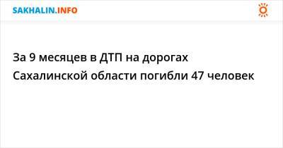 За 9 месяцев в ДТП на дорогах Сахалинской области погибли 47 человек - sakhalin.info - Сахалинская обл.