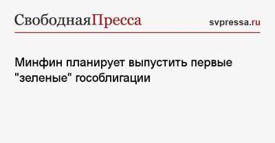Илья Торосов - Минфин планирует выпустить первые «зеленые» гособлигации - svpressa.ru - Москва - Россия
