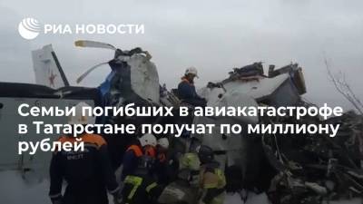 Лилия Галимова - Семьи погибших при крушении L-410 в Татарстане получат по миллиону рублей - ria.ru - респ. Татарстан - Казань - район Мензелинский
