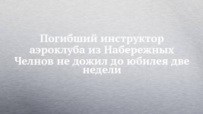 Погибший инструктор аэроклуба из Набережных Челнов не дожил до юбилея две недели - chelny-izvest.ru - респ. Татарстан - Набережные Челны - Киргизия - Магнитогорск - район Мензелинский