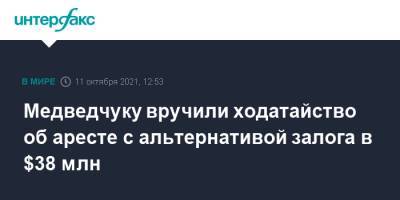 Виктор Медведчук - Ренат Кузьмин - Медведчуку вручили ходатайство об аресте c альтернативой залога в $38 млн - interfax.ru - Москва - Украина - Снбо