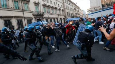 Во время протестов в Риме пострадали около 40 полицейских - grodnonews.by - Италия - Белоруссия - Рим