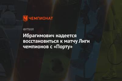 Ибрагимович надеется восстановиться к матчу Лиги чемпионов с «Порту» - championat.com - Швеция - Португалия