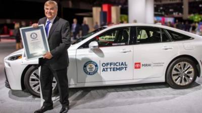 Водородная Toyota Mirai установила мировой рекорд по дальности хода - hubs.ua - Украина - шт. Калифорния