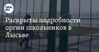 Раскрыты подробности оргии школьников в Лысьве - ura.news - Пермский край