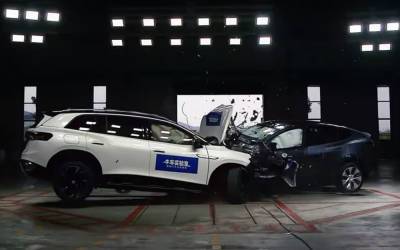 Таран лоб в лоб: Tesla Model Y против Volkswagen ID.6 - zr.ru