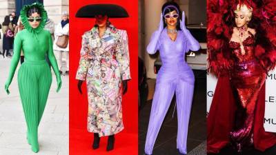 10 выходов Карди Би на Неделях моды — в Richard Quinn, Schiaparelli и Balenciaga - skuke.net