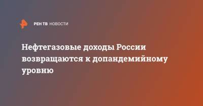 Дмитрий Маринченко - Нефтегазовые доходы России возвращаются к допандемийному уровню - ren.tv - Россия