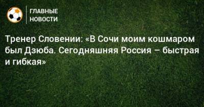 Тренер Словении: «В Сочи моим кошмаром был Дзюба. Сегодняшняя Россия – быстрая и гибкая» - bombardir.ru - Россия - Сочи - Словения - Катар