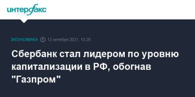 Сбербанк стал лидером по уровню капитализации в РФ, обогнав "Газпром" - interfax.ru - Москва - Россия