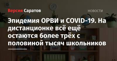 Эпидемия ОРВИ и COVID-19. На дистанционке всё ещё остаются более трёх с половиной тысяч школьников - nversia.ru - Саратовская обл. - Саратов - Аткарск - Петровск