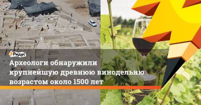 Археологи обнаружили крупнейшую древнюю винодельню возрастом около 1500 лет - ridus.ru