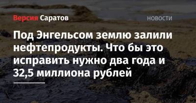 Под Энгельсом землю залили нефтепродукты. Что бы это исправить нужно два года и 32,5 миллиона рублей - nversia.ru - Саратовская обл.