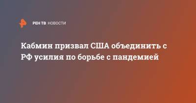 Михаил Мишустин - Кабмин призвал США объединить с РФ усилия по борьбе с пандемией - ren.tv - Россия - США