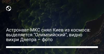 Астронавт МКС снял Киев из космоса: выделяется "Олимпийский", видно вихри Днепра – фото - liga.net - Украина - Киев
