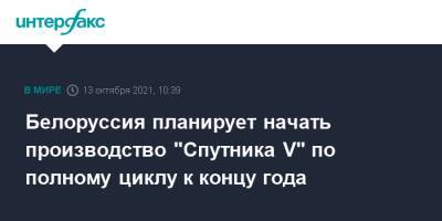 Дмитрий Пиневич - Белоруссия планирует начать производство "Спутника V" по полному циклу к концу года - interfax.ru - Москва - Белоруссия - Минск