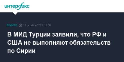 Мевлют Чавушоглу - В МИД Турции заявили, что РФ и США не выполняют обязательств по Сирии - interfax.ru - Москва - Россия - США - Сирия - Турция - Курдистан