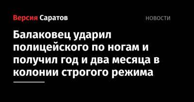 Балаковец ударил полицейского по ногам и получил год и два месяца в колонии строгого режима - nversia.ru - Россия - Саратовская обл.