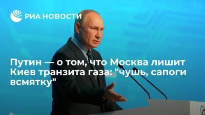 Владимир Путин - Ангела Меркель - Путин оценил заявления о том, что Москва лишает Киев транзита газа фразой "сапоги всмятку" - ria.ru - Москва - Россия - Украина - Киев - Германия