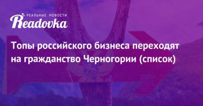 Топы российского бизнеса переходят на гражданство Черногории (список) - readovka.news - Краснодарский край - Сургут - Черногория - Гражданство