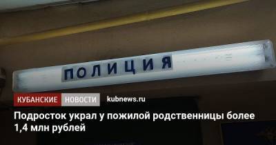 Подросток украл у пожилой родственницы более 1,4 млн рублей - kubnews.ru - респ. Адыгея - Майкоп