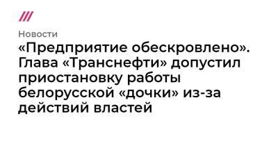 «Предприятие обескровлено». Глава «Транснефти» допустил приостановку работы белорусской «дочки» из-за действий властей - tvrain.ru - Белоруссия - Экология