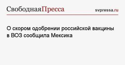 Марсело Эбрард - О скором одобрении российской вакцины в ВОЗ сообщила Мексика - svpressa.ru - Мексика - Филиппины - Того