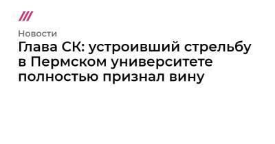 Тимур Бекмансуров - Глава СК: устроивший стрельбу в Пермском университете полностью признал вину - tvrain.ru - Пермь