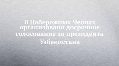В Набережных Челнах организовано досрочное голосование за президента Узбекистана - chelny-izvest.ru - Узбекистан - респ. Татарстан - Набережные Челны