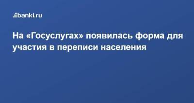 На «Госуслугах» появилась форма для участия в переписи населения - smartmoney.one - Россия