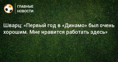 Сандро Шварц - Шварц: «Первый год в «Динамо» был очень хорошим. Мне нравится работать здесь» - bombardir.ru - Россия