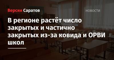 В регионе растёт число закрытых и частично закрытых из-за ковида и ОРВИ школ - nversia.ru - Саратовская обл. - Аткарск