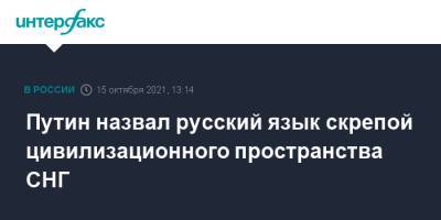 Владимир Путин - Александр Лукашенко - Путин назвал русский язык скрепой цивилизационного пространства СНГ - interfax.ru - Москва - Россия