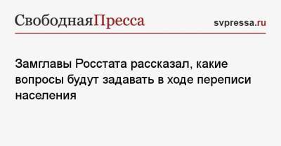 Павел Смелов - Замглавы Росстата рассказал, какие вопросы будут задавать в ходе переписи населения - svpressa.ru