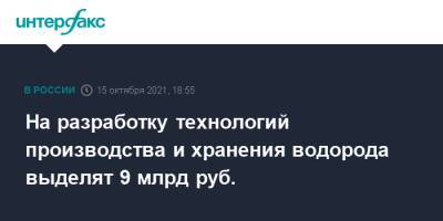 Михаил Мишустин - На разработку технологий производства и хранения водорода выделят 9 млрд руб. - interfax.ru - Москва - Россия