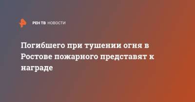 Александр Чуприян - Александр Шевченко - Погибшего при тушении огня в Ростове пожарного представят к награде - ren.tv - Россия - Ростов-На-Дону - Ростовская обл.