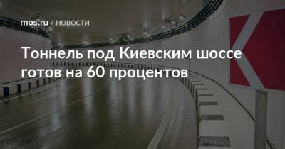 Андрей Бочкарев - Рафик Загрутдинов - Тоннель под Киевским шоссе готов на 60 процентов - mos.ru - Москва