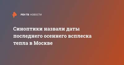 Синоптики назвали даты последнего осеннего всплеска тепла в Москве - ren.tv - Москва
