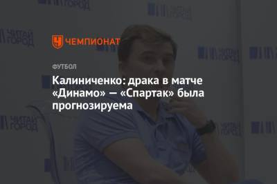 Максим Калиниченко - Арсен Захарян - Максимилиано Кофрие - Калиниченко: драка в матче «Динамо» — «Спартак» была прогнозируема - championat.com - Москва