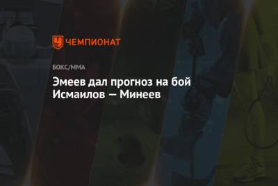 Магомед Исмаилов - Владимир Минеев - Рамазан Эмеев - Эмеев дал прогноз на бой Исмаилов — Минеев - championat.com - Сочи