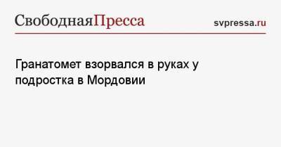 Гранатомет взорвался в руках у подростка в Мордовии - svpressa.ru - Албания - республика Мордовия