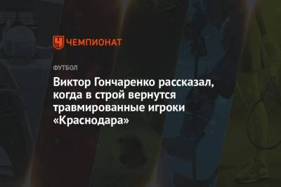 Виктор Гончаренко - Виктор Гончаренко рассказал, когда в строй вернутся травмированные игроки «Краснодара» - championat.com - Краснодар - Уфа