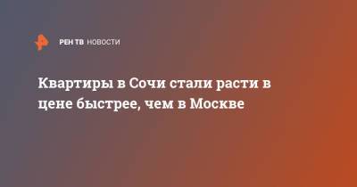 Алексей Попов - Квартиры в Сочи стали расти в цене быстрее, чем в Москве - ren.tv - Москва - Россия - Сочи