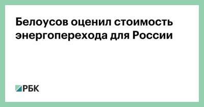 Андрей Белоусов - Белоусов оценил стоимость энергоперехода для России - smartmoney.one - Россия