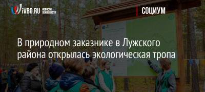 В природном заказнике в Лужского района открылась экологическая тропа - ivbg.ru - Украина - Ленинградская обл.