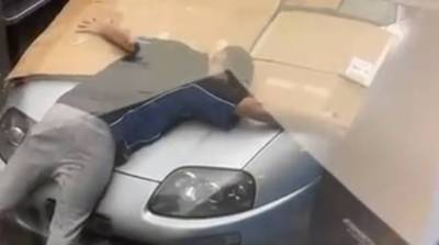 Мужчина собственным телом защитил любимый автомобиль от града (Видео) - belta.by - Белоруссия