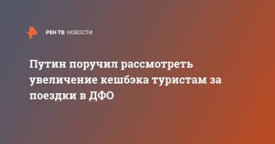 Владимир Путин - Путин поручил рассмотреть увеличение кешбэка туристам за поездки в ДФО - ren.tv - Россия - окр. Дальневосточный