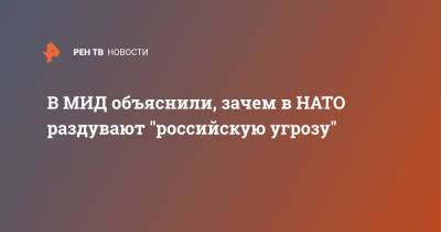 Сергей Лавров - В МИД объяснили, зачем в НАТО раздувают "российскую угрозу" - ren.tv - Москва - Россия