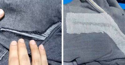 Зашейте дырку на джинсах между ног: простой метод без швейной машинки - skuke.net